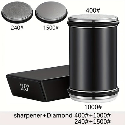 Dual Angle Sharpening Stone Set | Diamond Stone with Magnetic Holder | 15° & 20° Sharpening Angles | Suitable for Wood & Metal