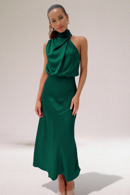 Women's High-Neck Wedding Guest Dress | Maxi