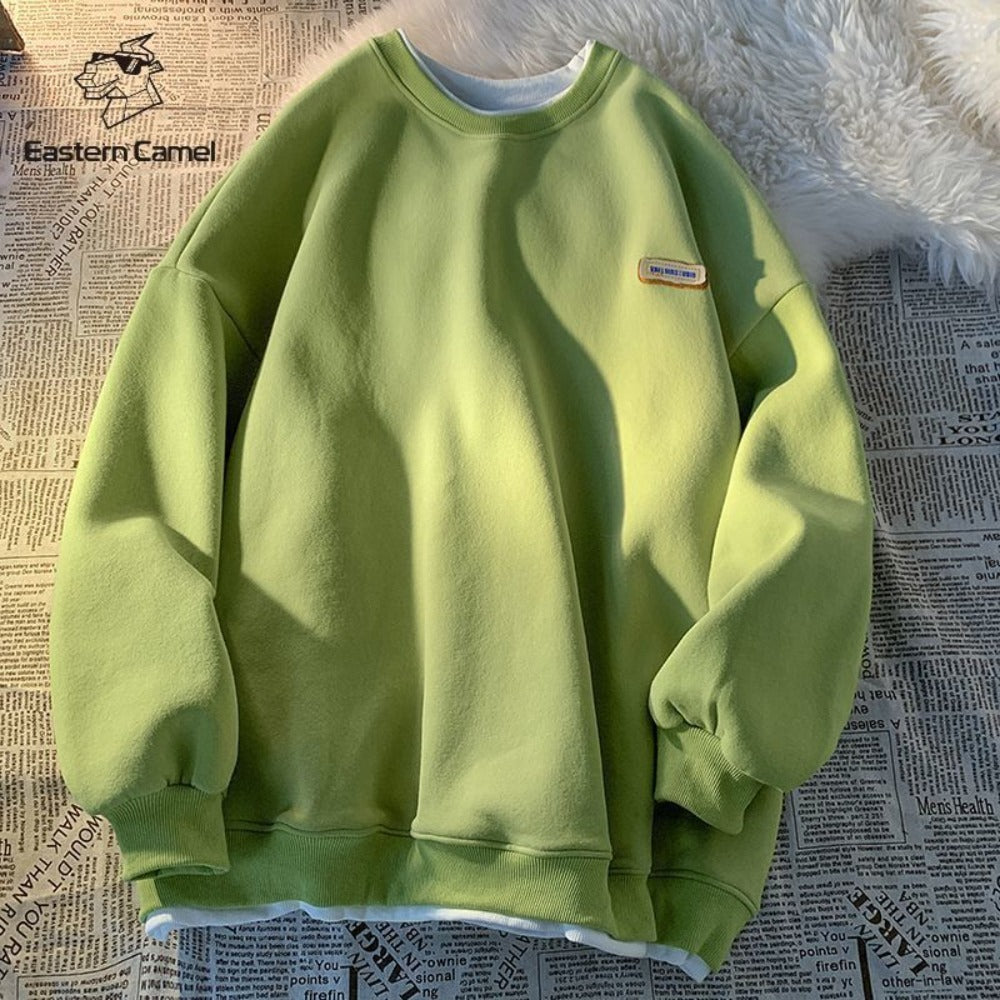 Crewneck Pullover Sweatshirt with Long Sleeves for Women - Derna