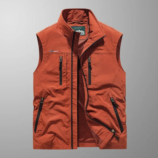 Men's Outdoor Cargo Vest | with Zipper Pockets