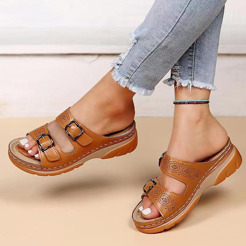 Women’s Casual Wedge Sandals | With Adjustable Buckles