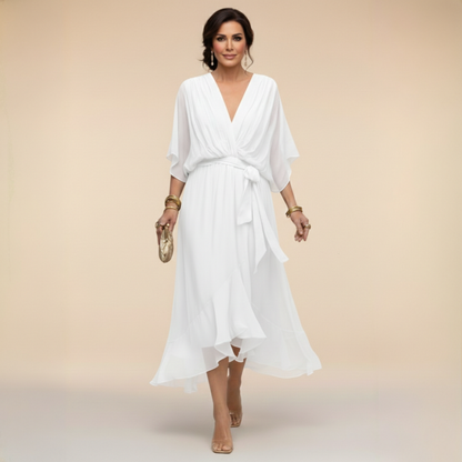Women's Wedding Guest V-Neck Wrap Dress | Midi