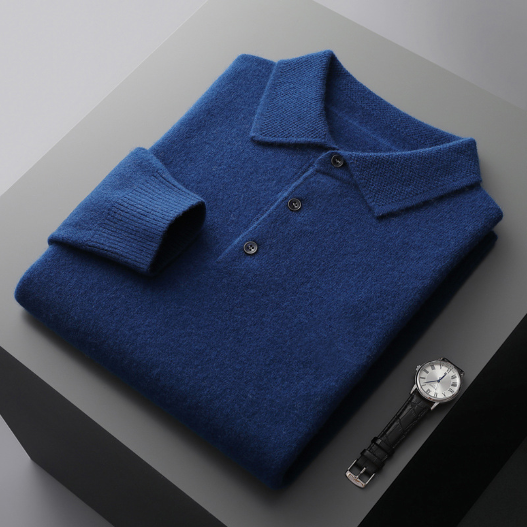 Men's Wool Sweater | Polo Collar