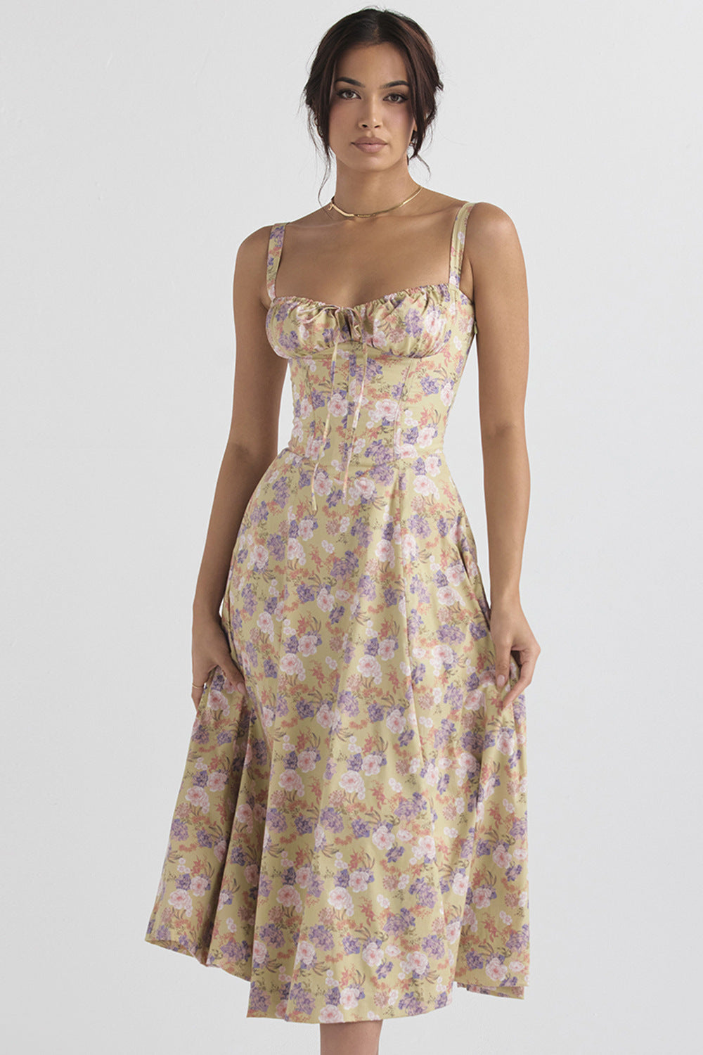 Women's Floral Print Sleeveless Summer Dress | Midi