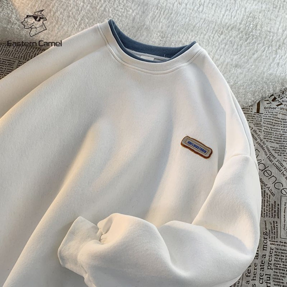 Crewneck Pullover Sweatshirt with Long Sleeves for Women - Derna