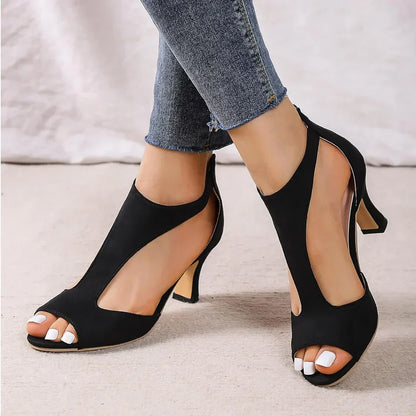 Women’s T-Strap Block Heel Sandals | Open-Toe