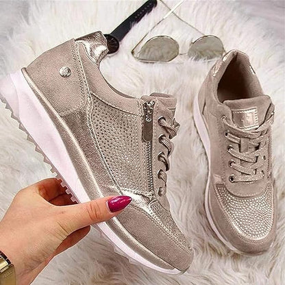 Women's Fashion Platform Sneakers | Lace-up and Zipper