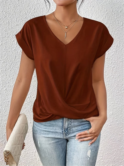 Women's Casual V-Neck T-Shirt | Short Sleeve