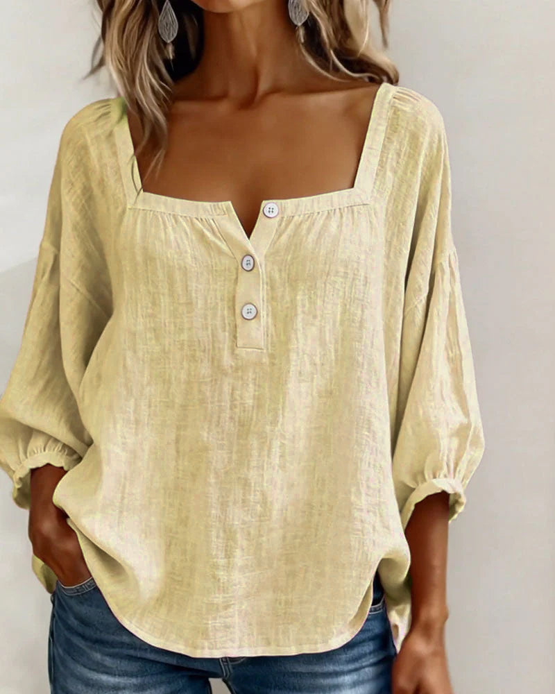Women's Casual Square Neck Blouse | Relaxed Fit