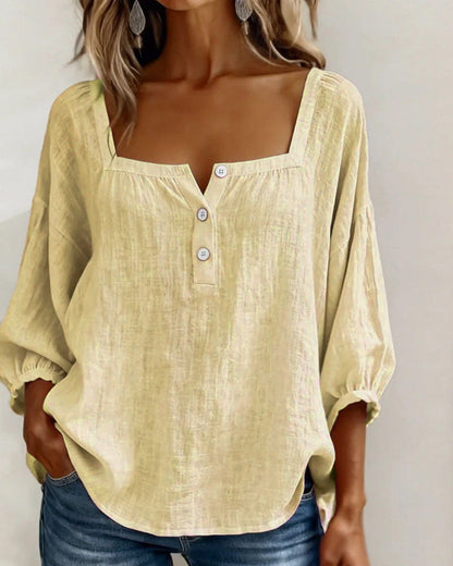 Women's Casual Square Neck Blouse | Relaxed Fit