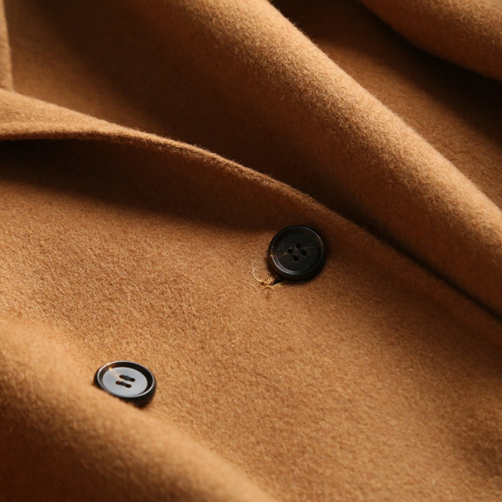 Dubbelrijs wolmix jas voor dames - Daria