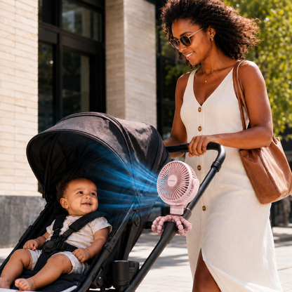 Portable USB Rechargeable Octopus Stroller Fan for Baby Gear