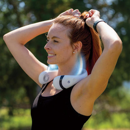 Portable Rechargeable Neck Fan - Blade-Free, USB-Powered, Hands-Free Cooling for Travel
