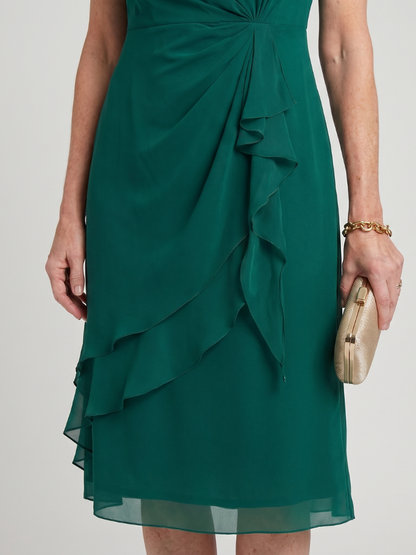 Women's Short Sleeve Sheath Cocktail Dress | Midi