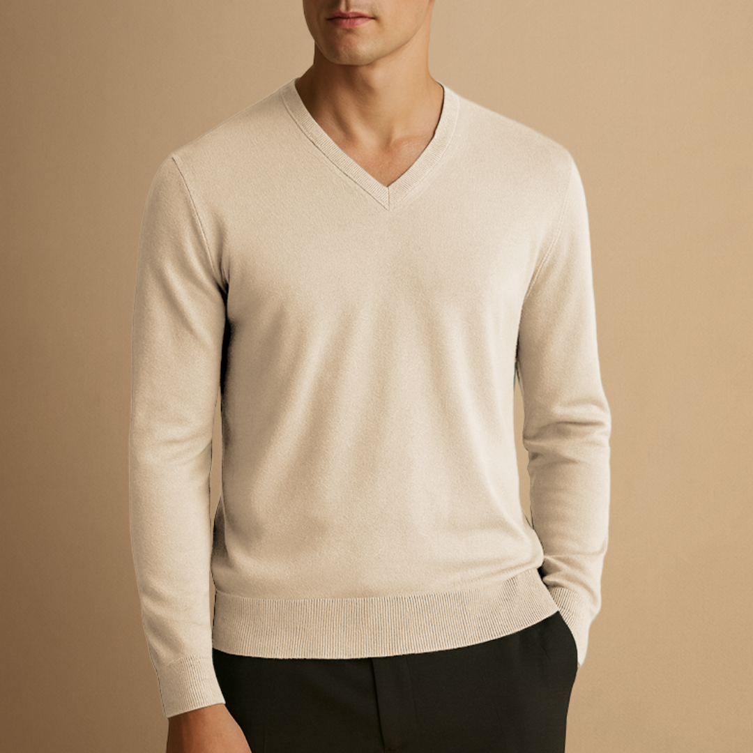 Men's V-Neck Jumper | Knitting