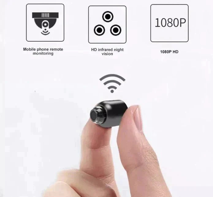 Set of 2 Compact Wireless HD Security Cameras with Night Vision for Child and Pet Monitoring