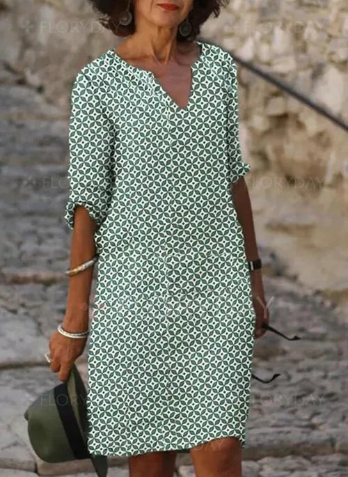 Women Casual 3/4 Sleeve Summer Dress | Mini