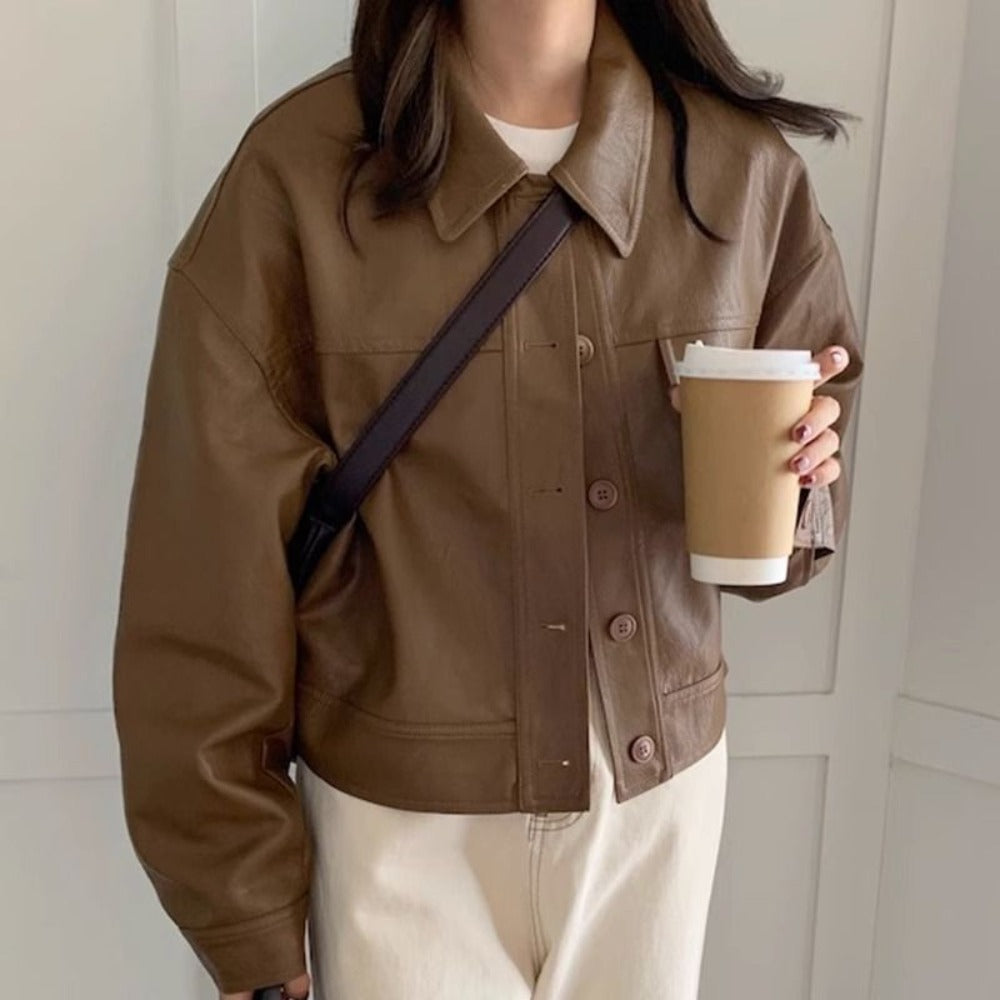 Veste oversize en similicuir pour femme - Selvaggia