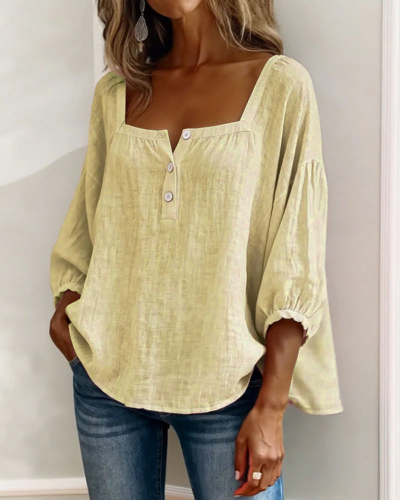 Women's Casual Square Neck Blouse | Relaxed Fit