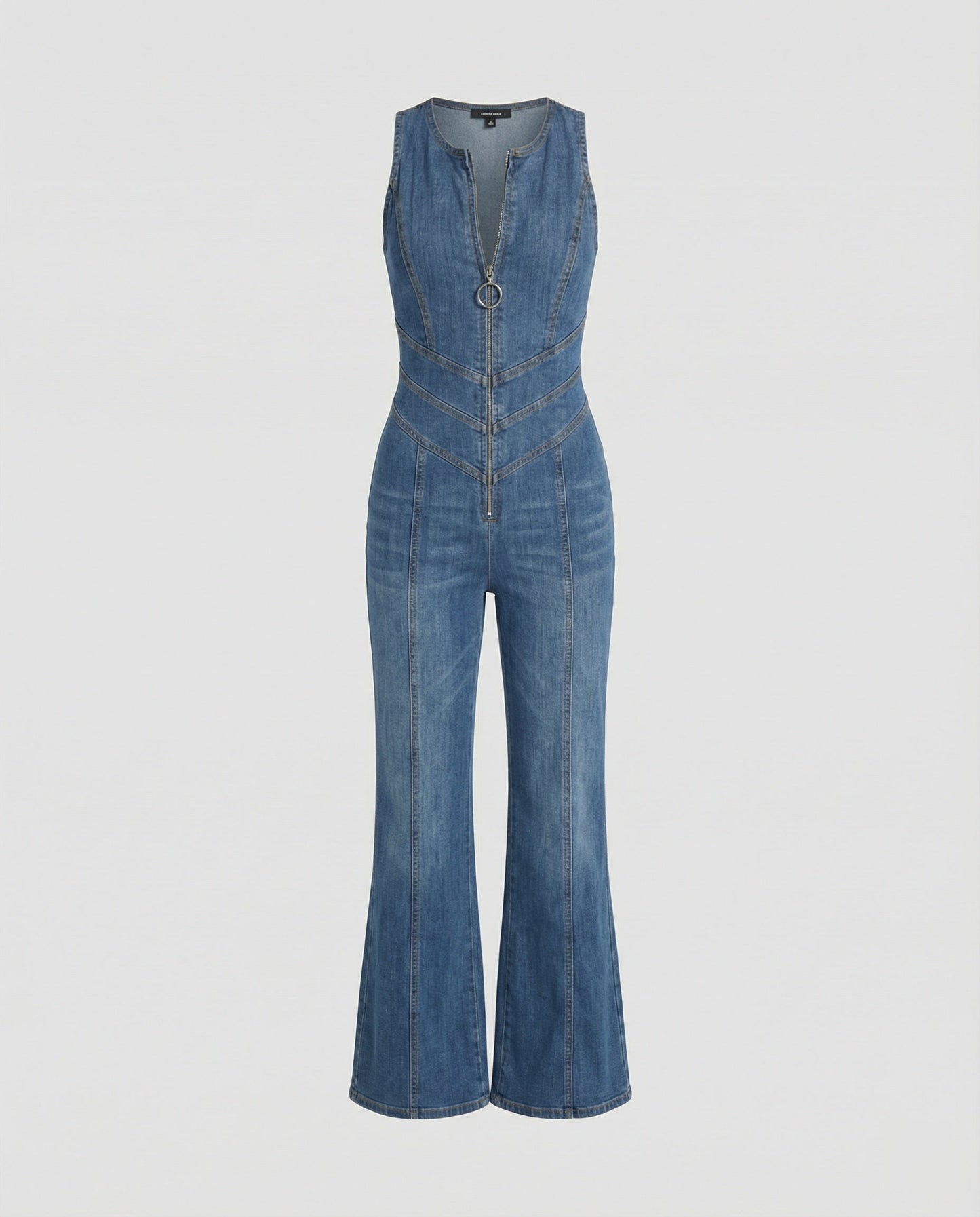 Women's Sleeveless Jumpsuit with Open Back | Flared Leg