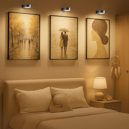 Remote-Controlled Wireless LED Picture Light – Magnetic, No Drilling, Available in Gold or Black