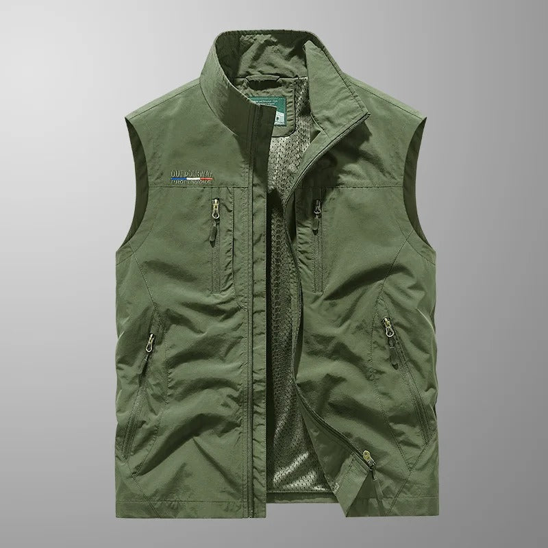 Men's Outdoor Cargo Vest | with Zipper Pockets