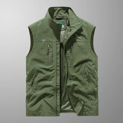 Men's Outdoor Cargo Vest | with Zipper Pockets