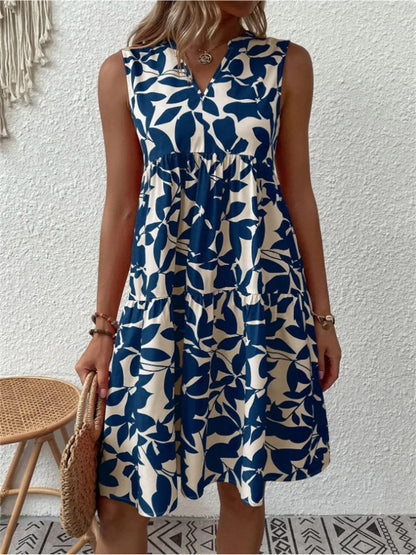 Women's Floral V-Neck Summer Dress | Sleeveless