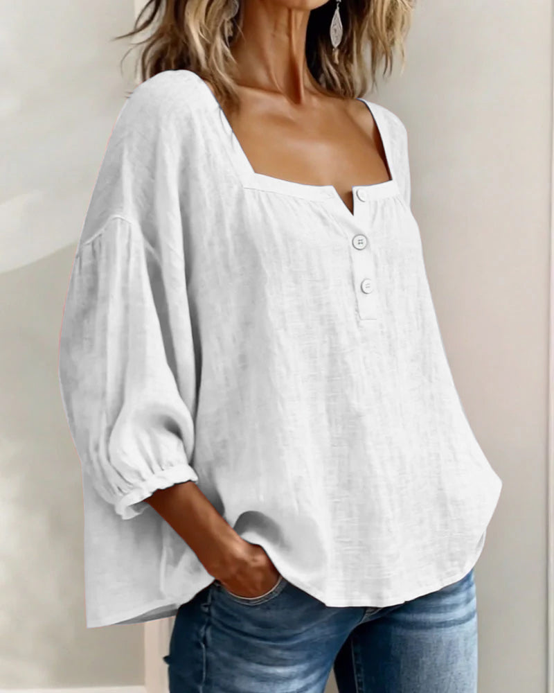 Women's Casual Square Neck Blouse | Relaxed Fit