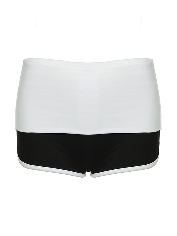 Sporty Contrast Low Rise Shorts