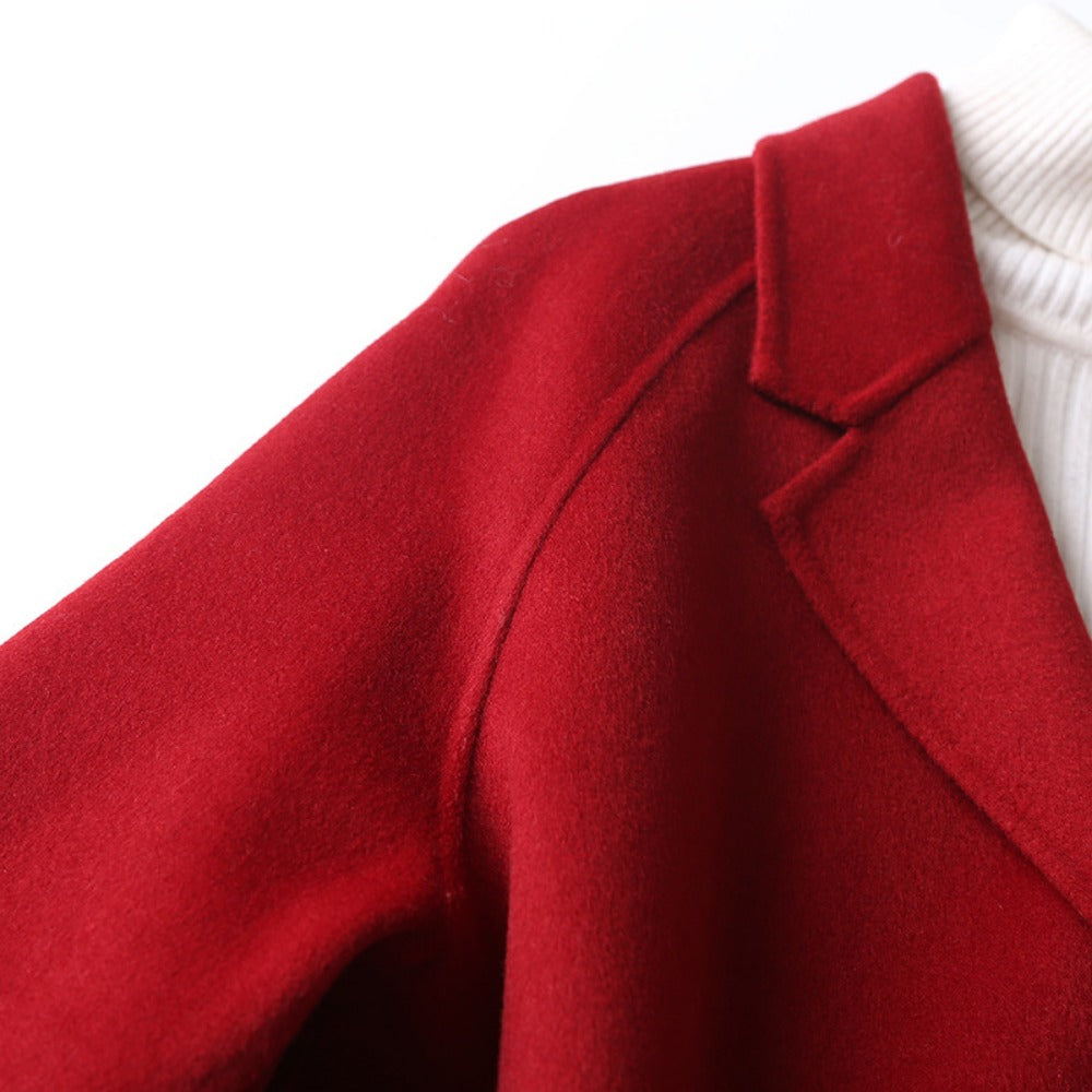 Dubbelrijs wolmix jas voor dames - Daria