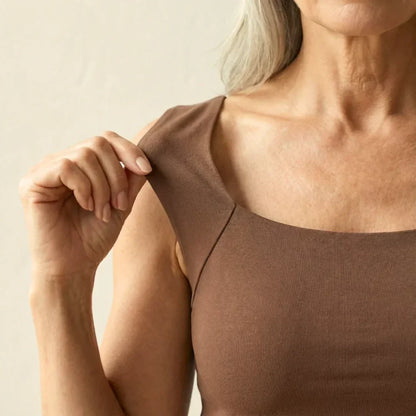 Women's Square Neck Tank Top | with Built-In Bra