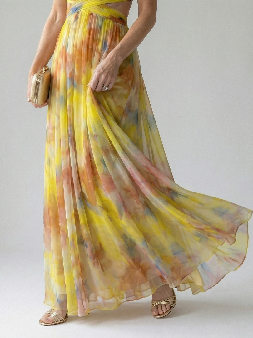 Women's Summer Wedding Guest Pleated Dress | Maxi