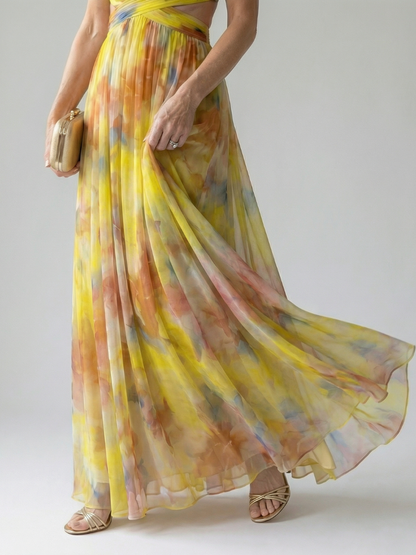 Women's Summer Wedding Guest Pleated Dress | Maxi