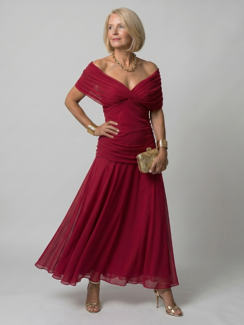 Women's Off-The-Shoulder Mother of the Bride Dress | Maxi