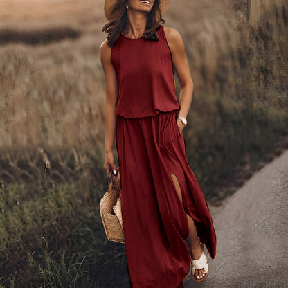 Women's Summer Dress with Side Slit | Maxi