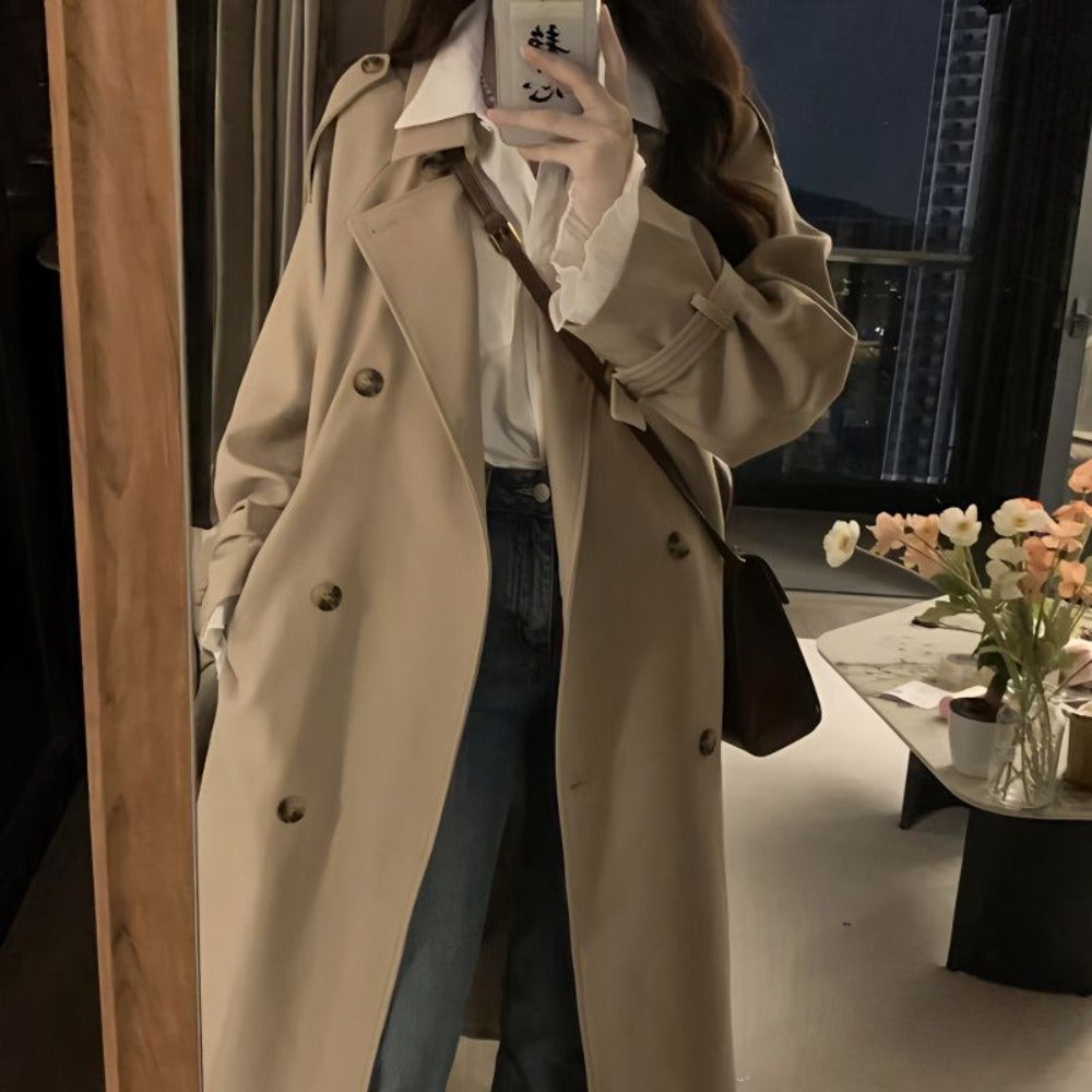 Double Breasted Trench Coat for Women - Piera