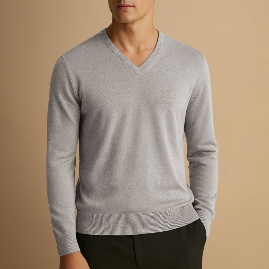 Men's V-Neck Jumper | Knitting