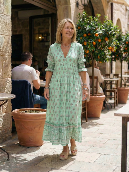 Women's Boho Summer Maxi Dress | V-Neck