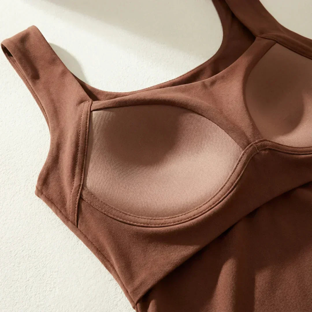 Women's Square Neck Tank Top | with Built-In Bra