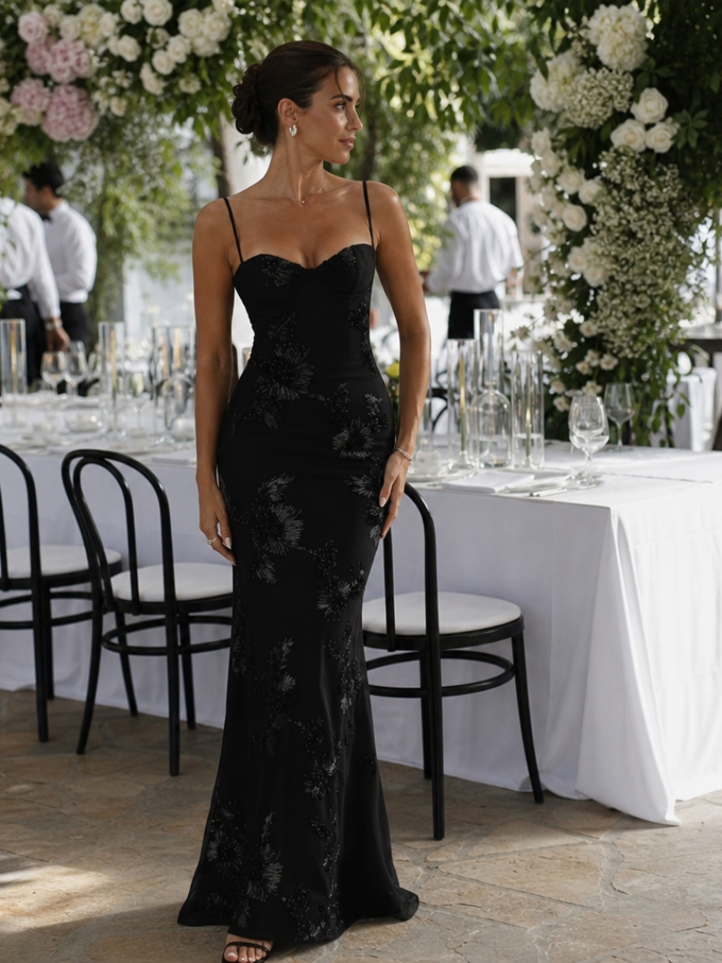 Women's Spaghetti Strap Corset Dress | Maxi