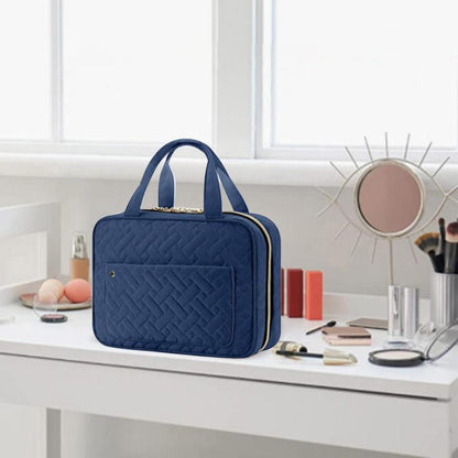 Compact Water-Resistant Travel Cosmetic Organizer | Features 4 Compartments & 360° Hook | Suitable for Men & Women