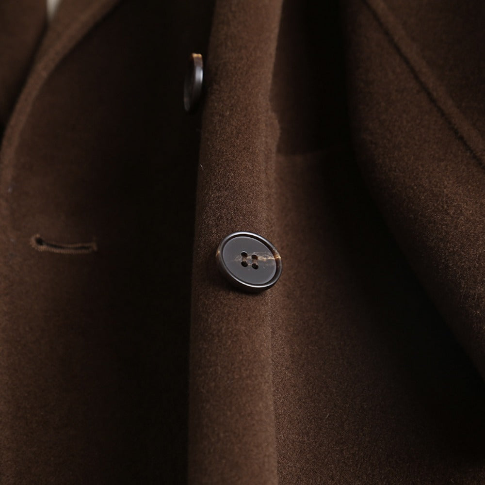 Dubbelrijs wolmix jas voor dames - Daria