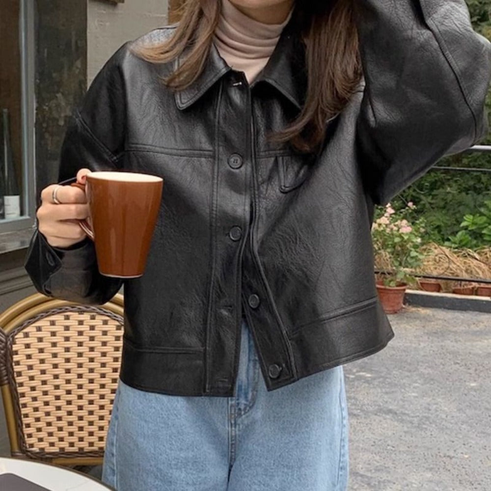 Veste oversize en similicuir pour femme - Selvaggia