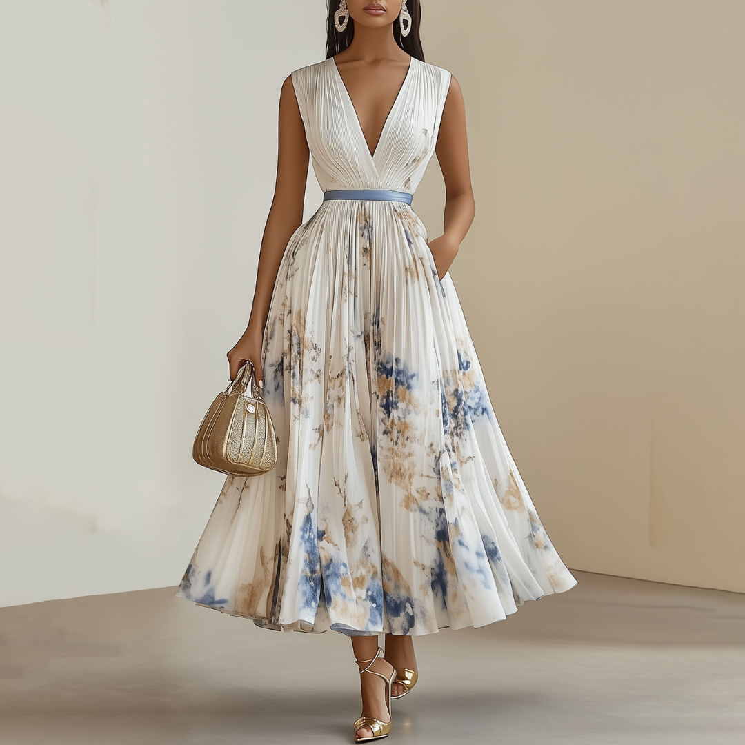Party Floral Folds Dress | Elegant
