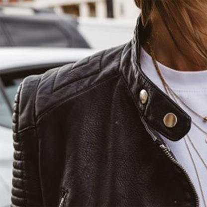 Women's Tight Leather Jacket | Zip