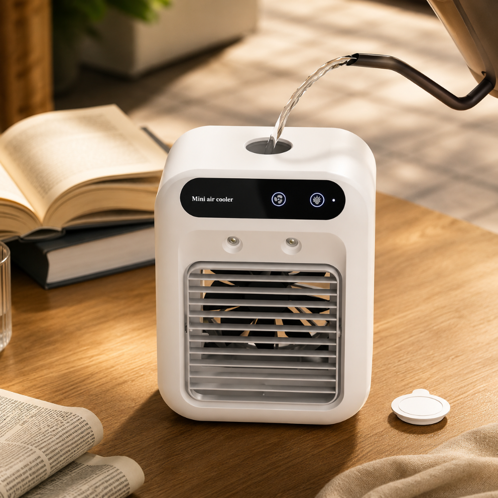 Portable Desktop Air Conditioner Cooling Humidifier Fan