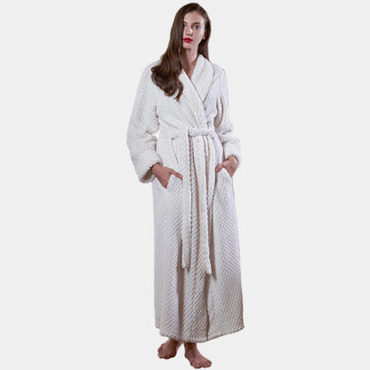 Women's Long Thermal Flannel Bathrobe