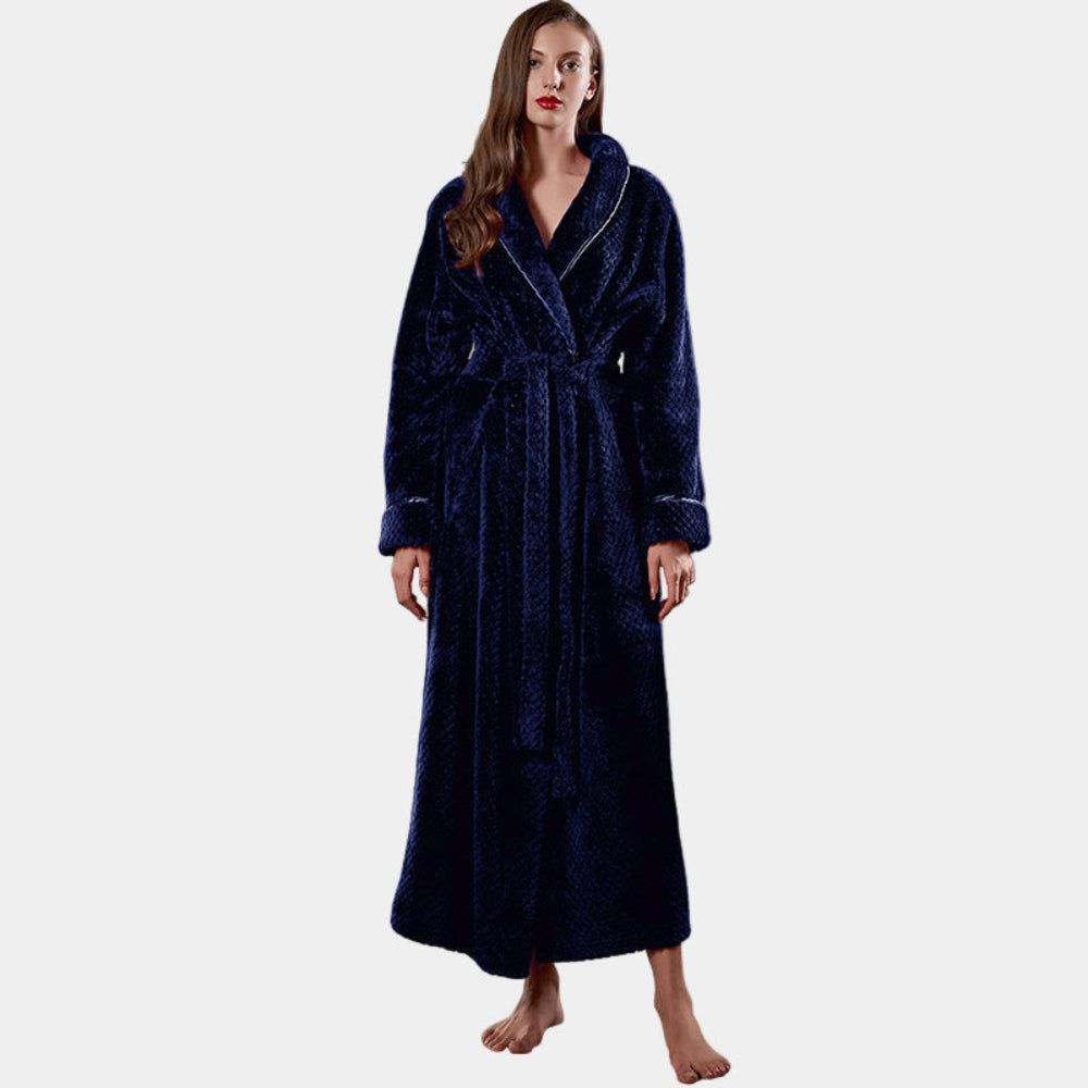Women's Long Thermal Flannel Bathrobe