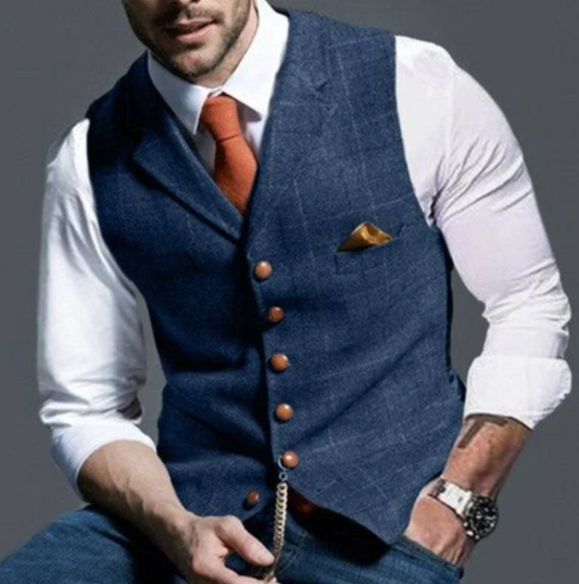 Men's Checkered Pattern Waistcoat | for Weddings and Business